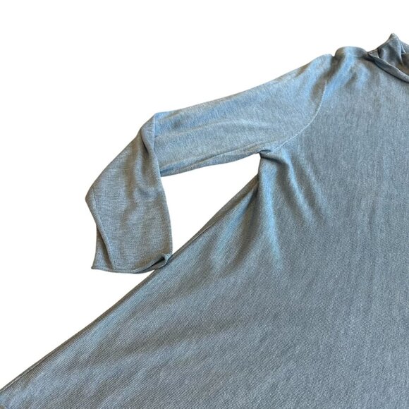Eileen Fisher Blue Turtleneck Stretch Tunic Mini Dress Wool Blend Size Large - Picture 4 of 13